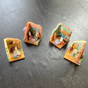 Easter Bunny Figurine Decoration set of 4 figurines